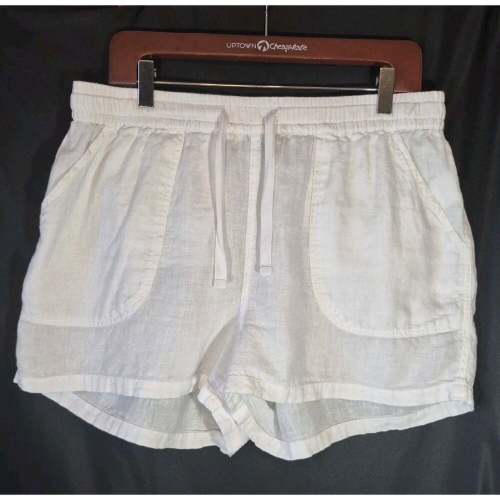 Sold! Quince European Linen White Shorts Large - Picture 3 of 9
